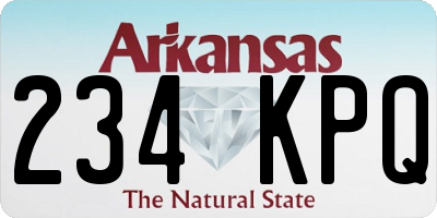 AR license plate 234KPQ