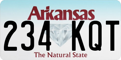 AR license plate 234KQT
