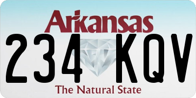 AR license plate 234KQV