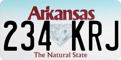 AR license plate 234KRJ