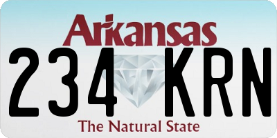 AR license plate 234KRN