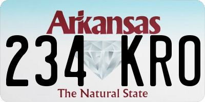 AR license plate 234KRO