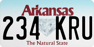 AR license plate 234KRU