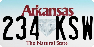 AR license plate 234KSW