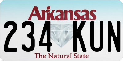 AR license plate 234KUN
