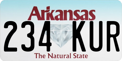 AR license plate 234KUR