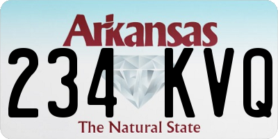 AR license plate 234KVQ