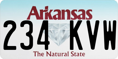 AR license plate 234KVW