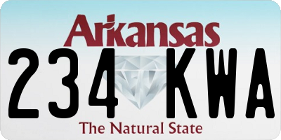 AR license plate 234KWA
