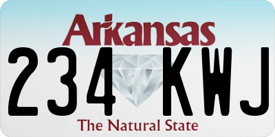 AR license plate 234KWJ