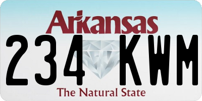 AR license plate 234KWM