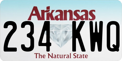AR license plate 234KWQ