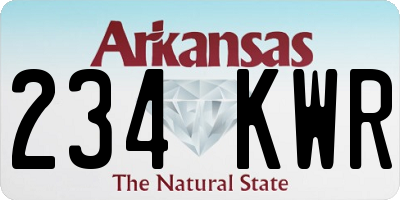 AR license plate 234KWR