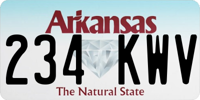 AR license plate 234KWV
