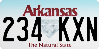 AR license plate 234KXN