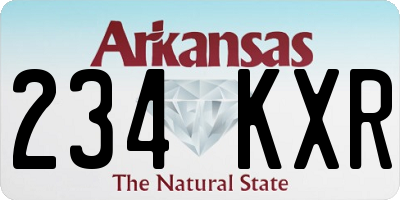 AR license plate 234KXR