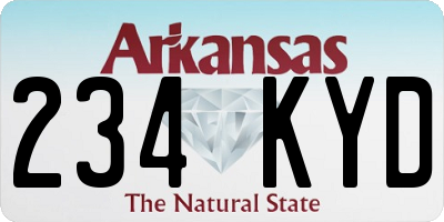 AR license plate 234KYD