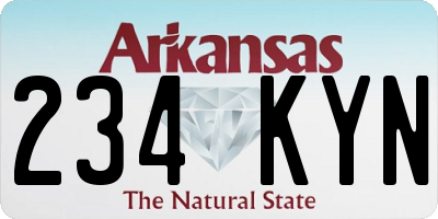 AR license plate 234KYN