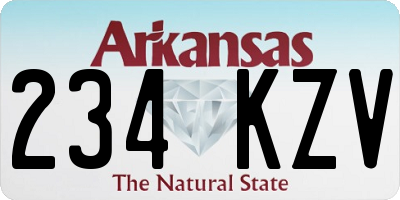 AR license plate 234KZV