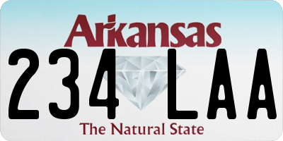 AR license plate 234LAA