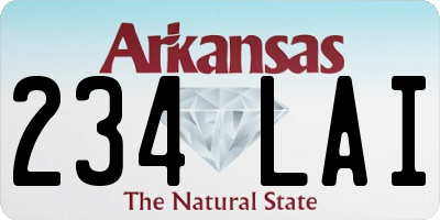 AR license plate 234LAI