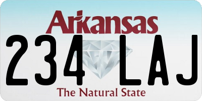 AR license plate 234LAJ