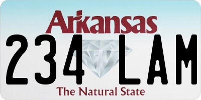 AR license plate 234LAM