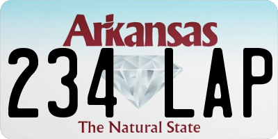 AR license plate 234LAP