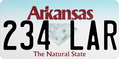 AR license plate 234LAR