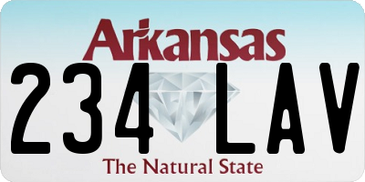 AR license plate 234LAV