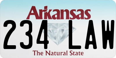 AR license plate 234LAW