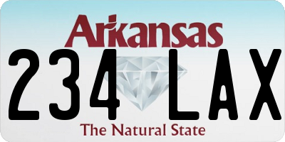AR license plate 234LAX
