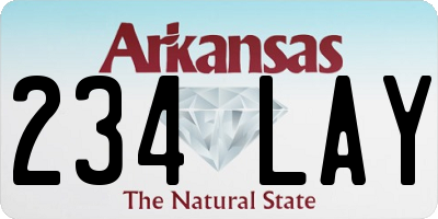 AR license plate 234LAY