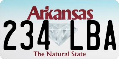 AR license plate 234LBA