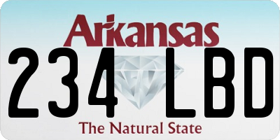 AR license plate 234LBD