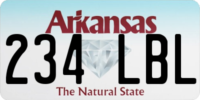 AR license plate 234LBL