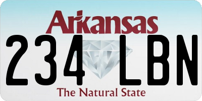 AR license plate 234LBN
