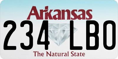 AR license plate 234LBO