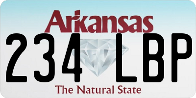 AR license plate 234LBP
