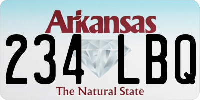AR license plate 234LBQ