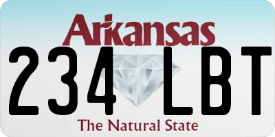 AR license plate 234LBT