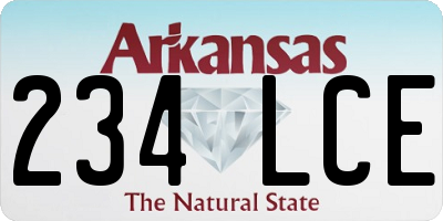 AR license plate 234LCE