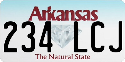 AR license plate 234LCJ
