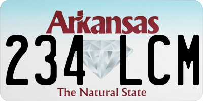 AR license plate 234LCM