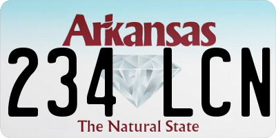 AR license plate 234LCN