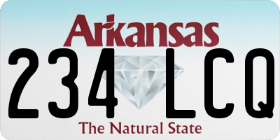 AR license plate 234LCQ