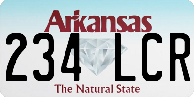 AR license plate 234LCR