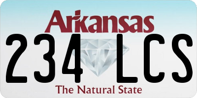 AR license plate 234LCS