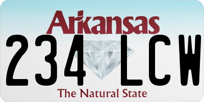 AR license plate 234LCW