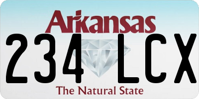 AR license plate 234LCX